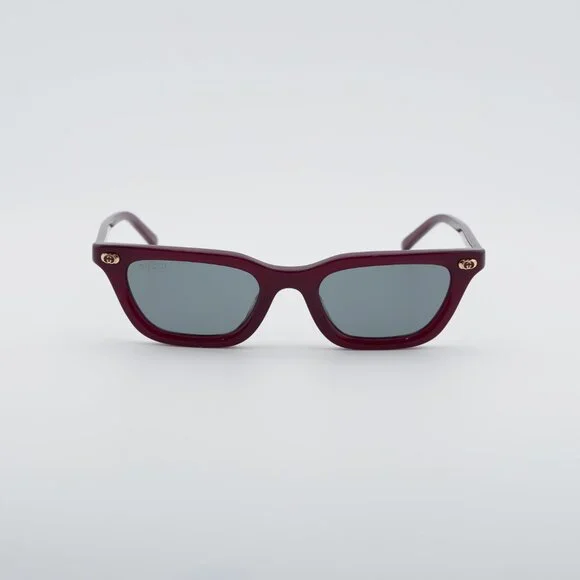 Gucci GG1944S 003 Sunglasses Plum Rectangle Frame, Smoke Lenses Gucci GG1944S 003 Sunglasses Plum Rectangle Frame, Smoke  main image 2